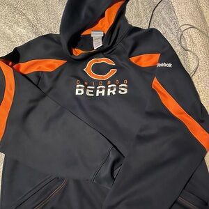 Reebok Navy and Orange Pullover Hoodie with Logo